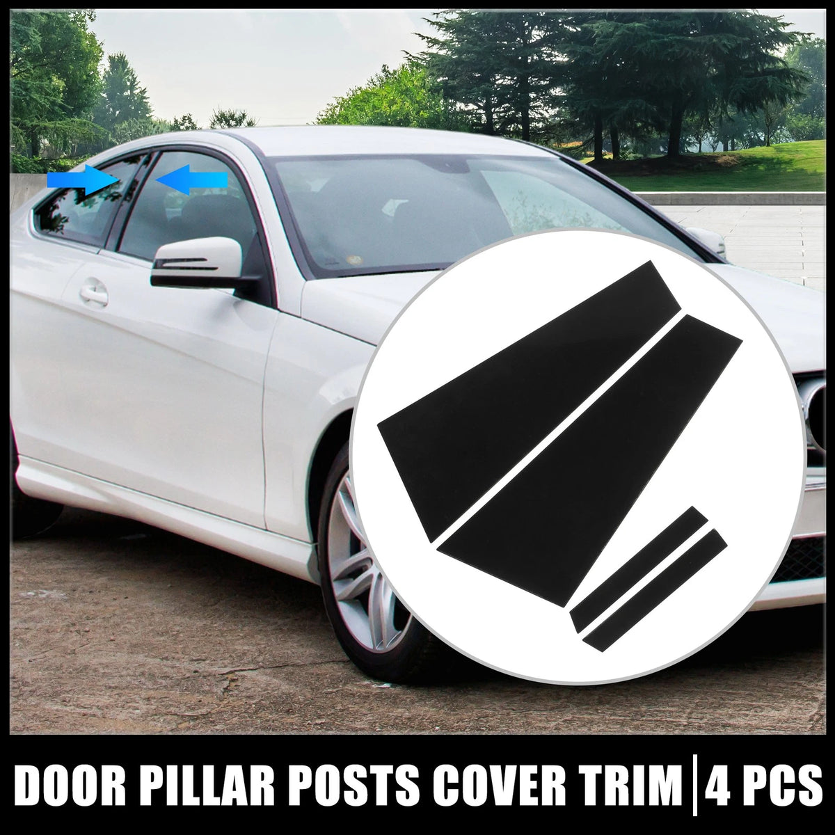 Door Cover Panel Trim Pillar Posts Stickers Kit for Mercedes-Benz CLS (2007–2019)