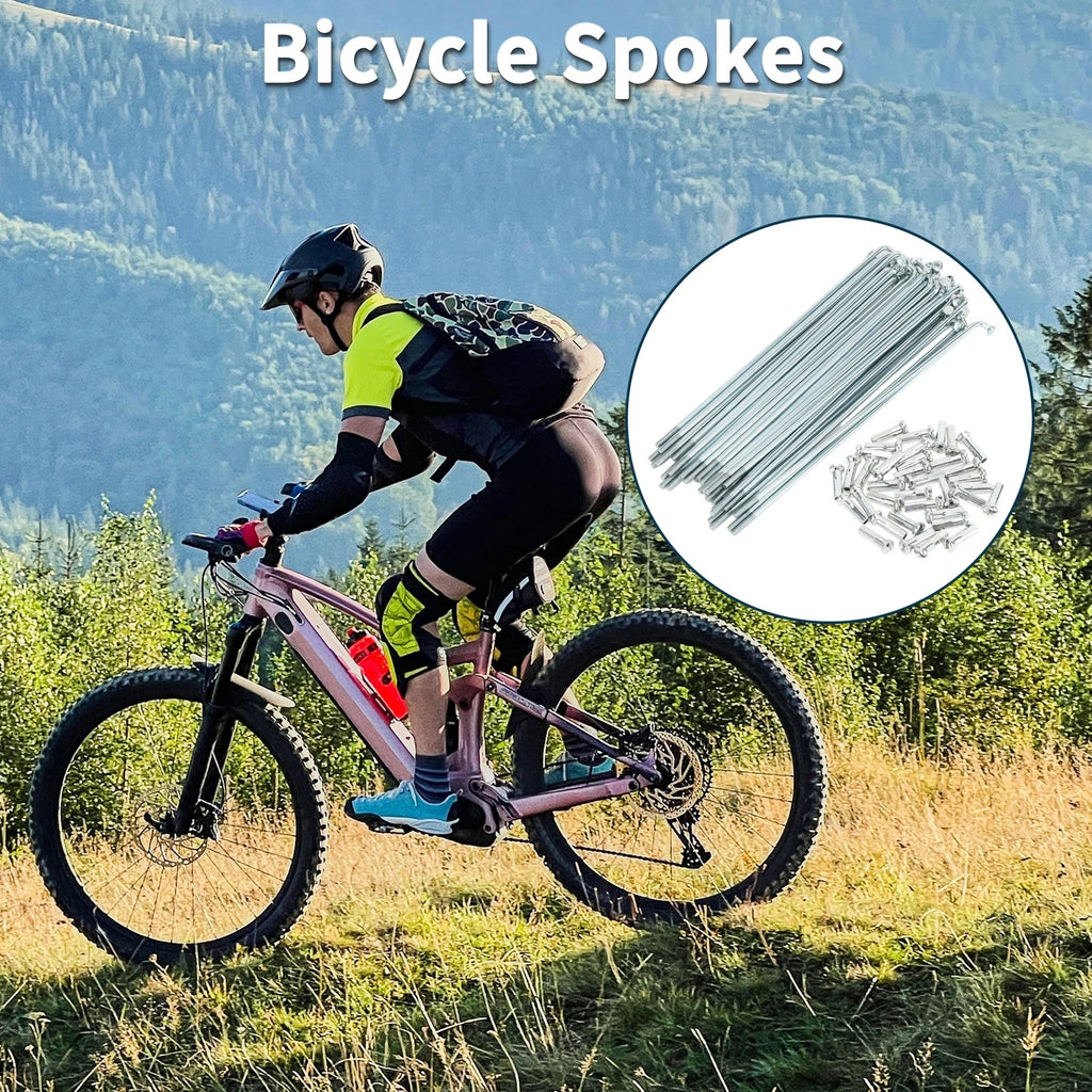Bicycle Spokes Nipple Set 14G 123mm for Universal Threaded Bikes (All Years)