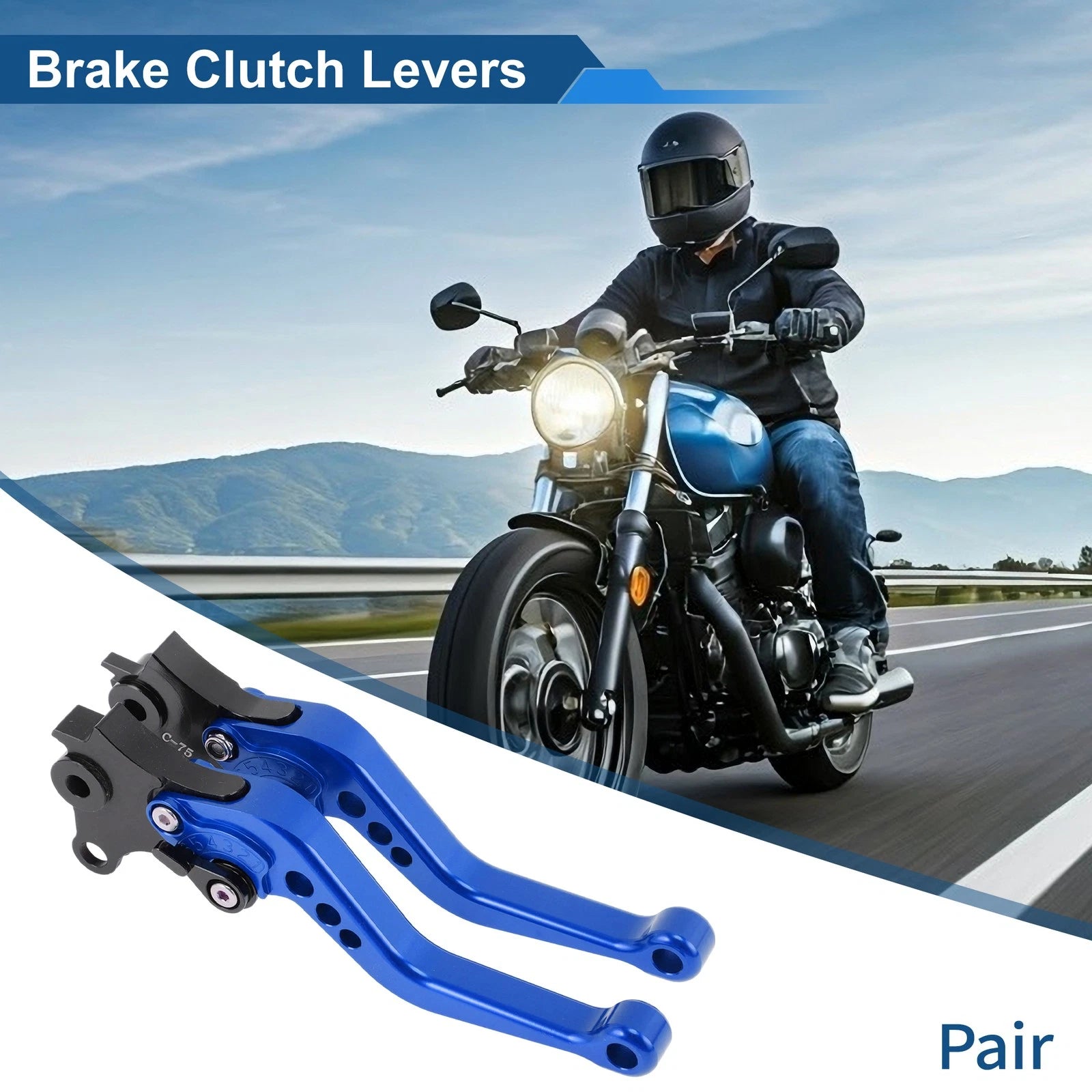Adjustable Short Brake Clutch Levers for BMW R Nine T (2014–2016) Blue