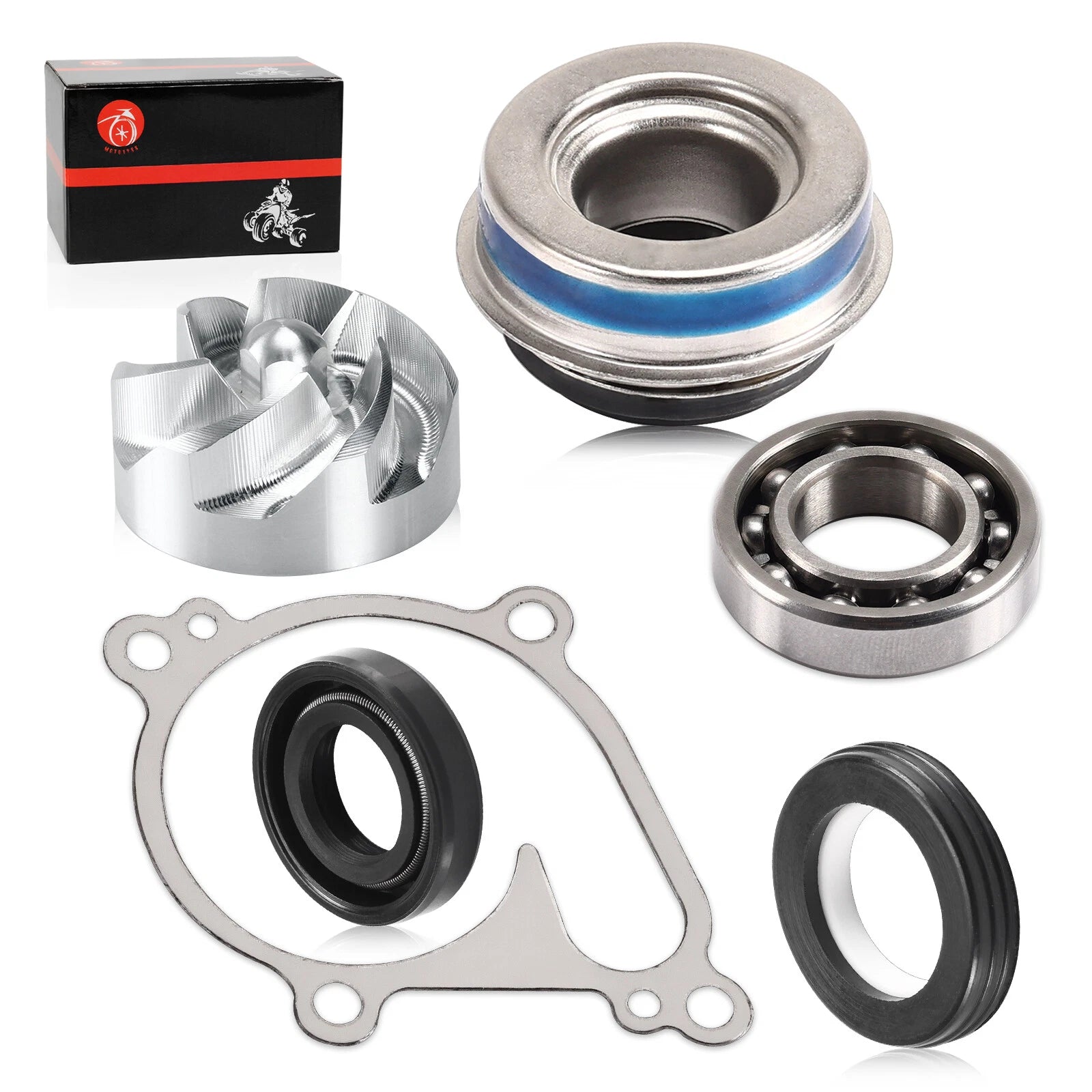 Water Pump Impeller Gasket Seal Bearing Kit for Kawasaki KFX700 KRF750 (2004–2013)