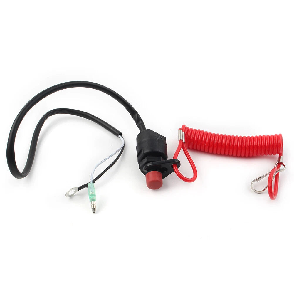 Outboard Engine Kill Stop Switch with Safety Tether Lanyard Universal