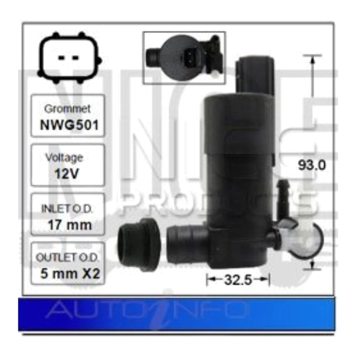Front Windscreen Washer Pump for Ford Everest UA (2015–2019) P5AT