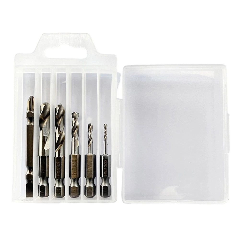 5-Piece Hex Shank Short Drill Bit Set for Electric Drills
