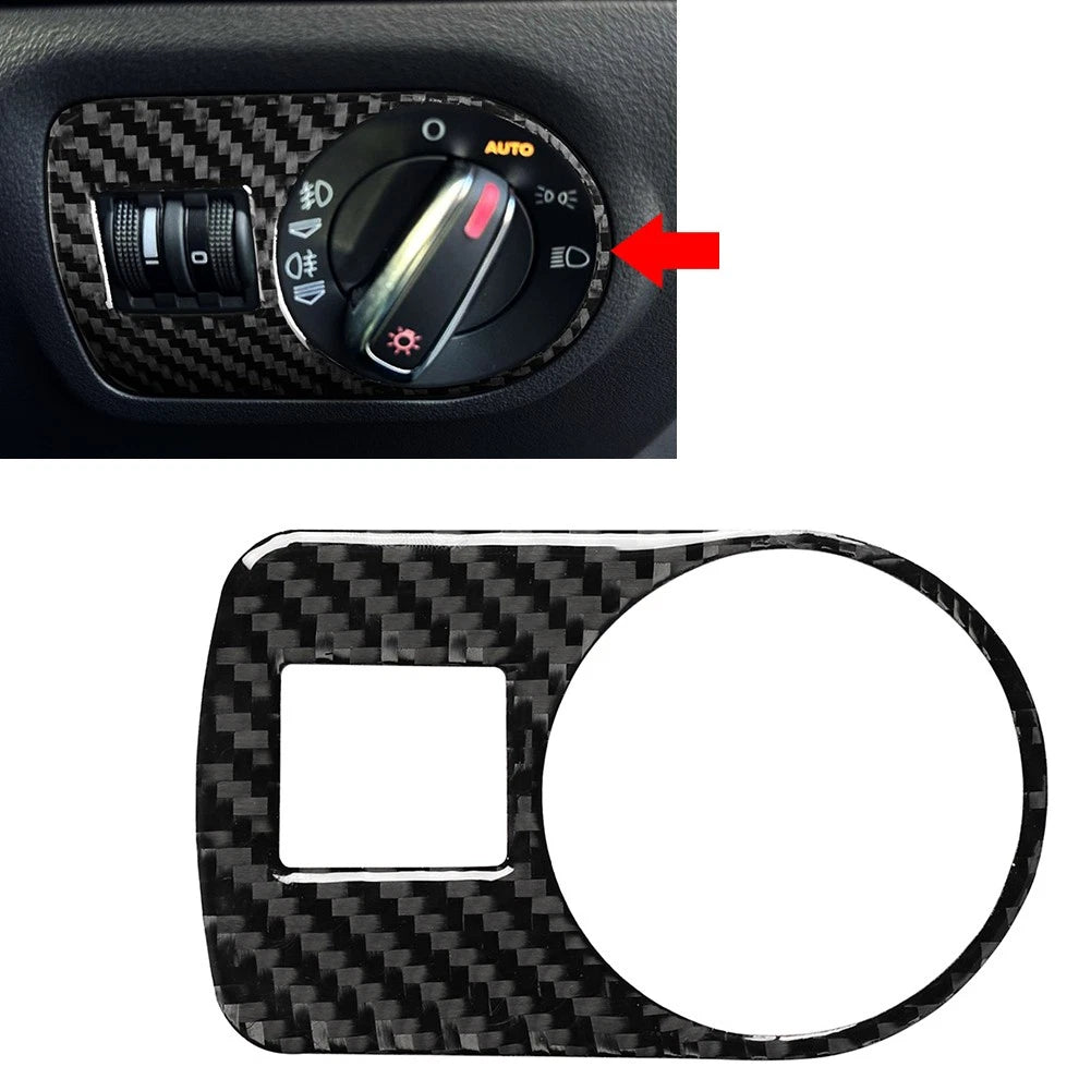 Carbon Black Headlight Switch Panel Cover Trim for Audi TT TTS TTRS (2008–2014)