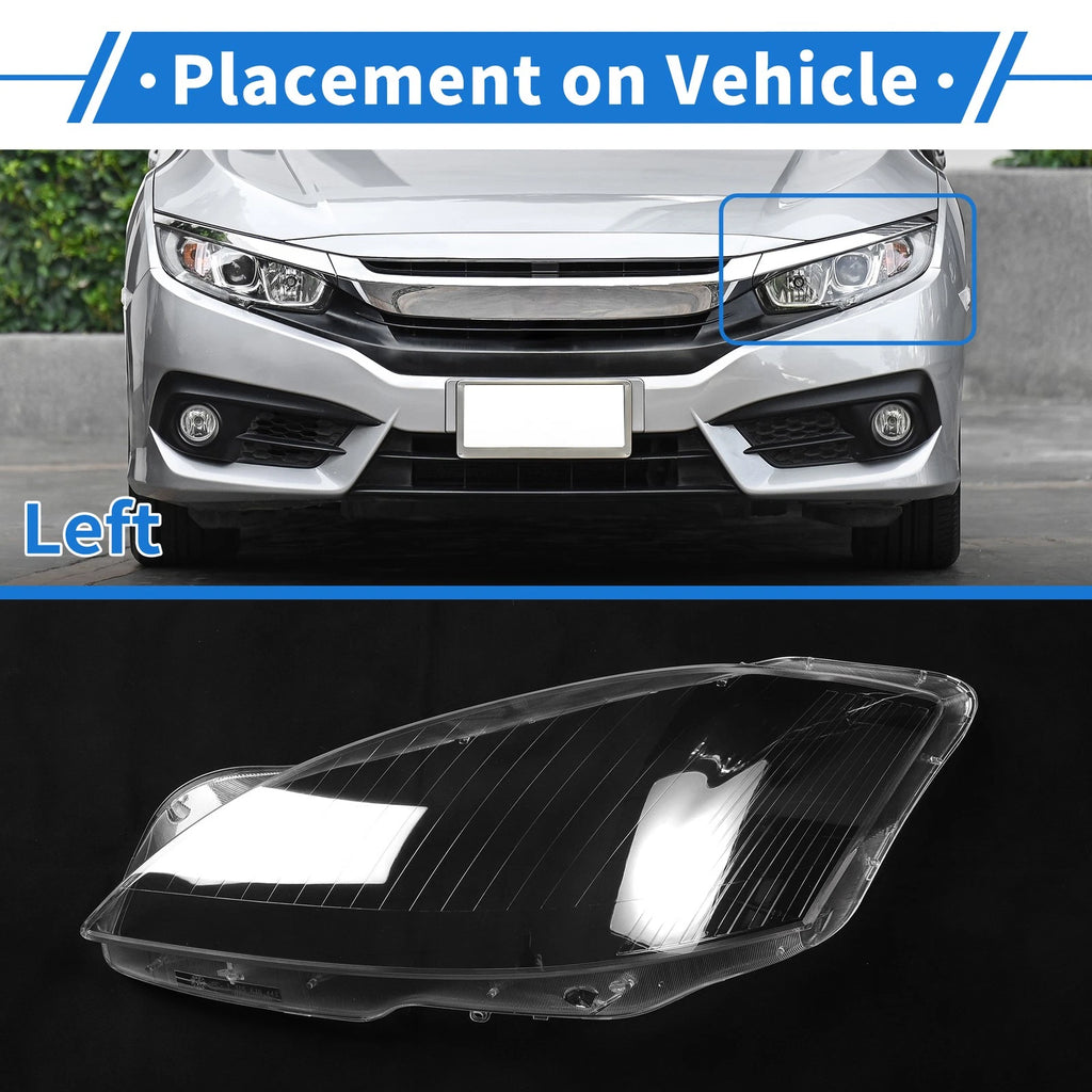 Headlight Lens Cover Front Left Replacement for Mercedes S-Class (2006–2009)