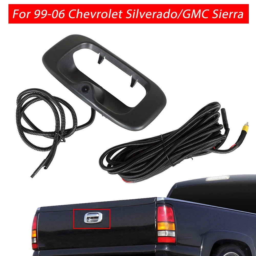 Black Rear Tailgate Handle with Camera for Chevrolet Silverado/GMC Sierra (1999–2006)