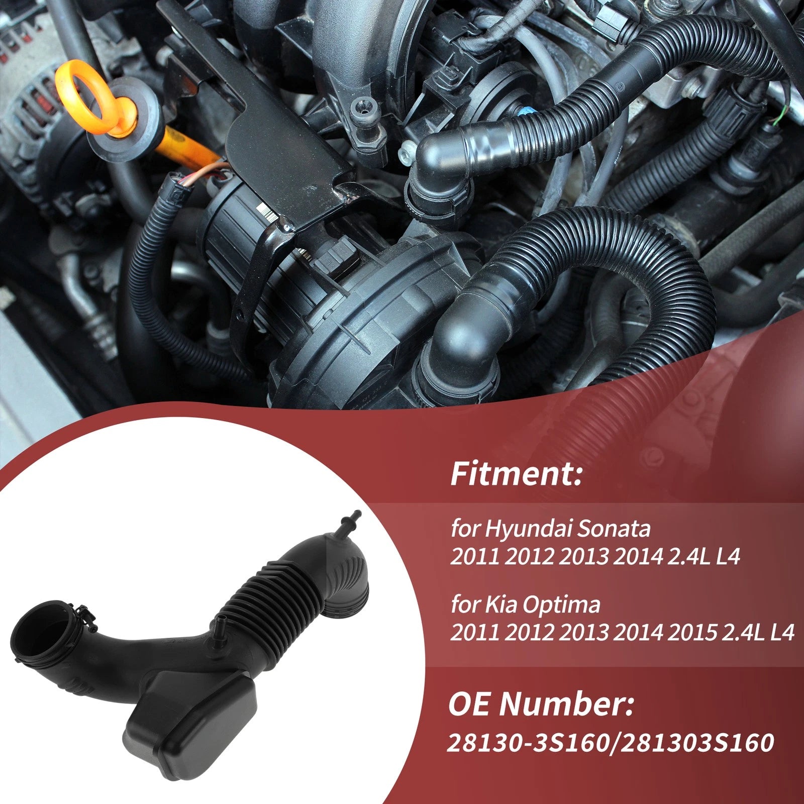 Air Intake Hose Replacement for Hyundai Sonata for Kia Optima 2011–2014