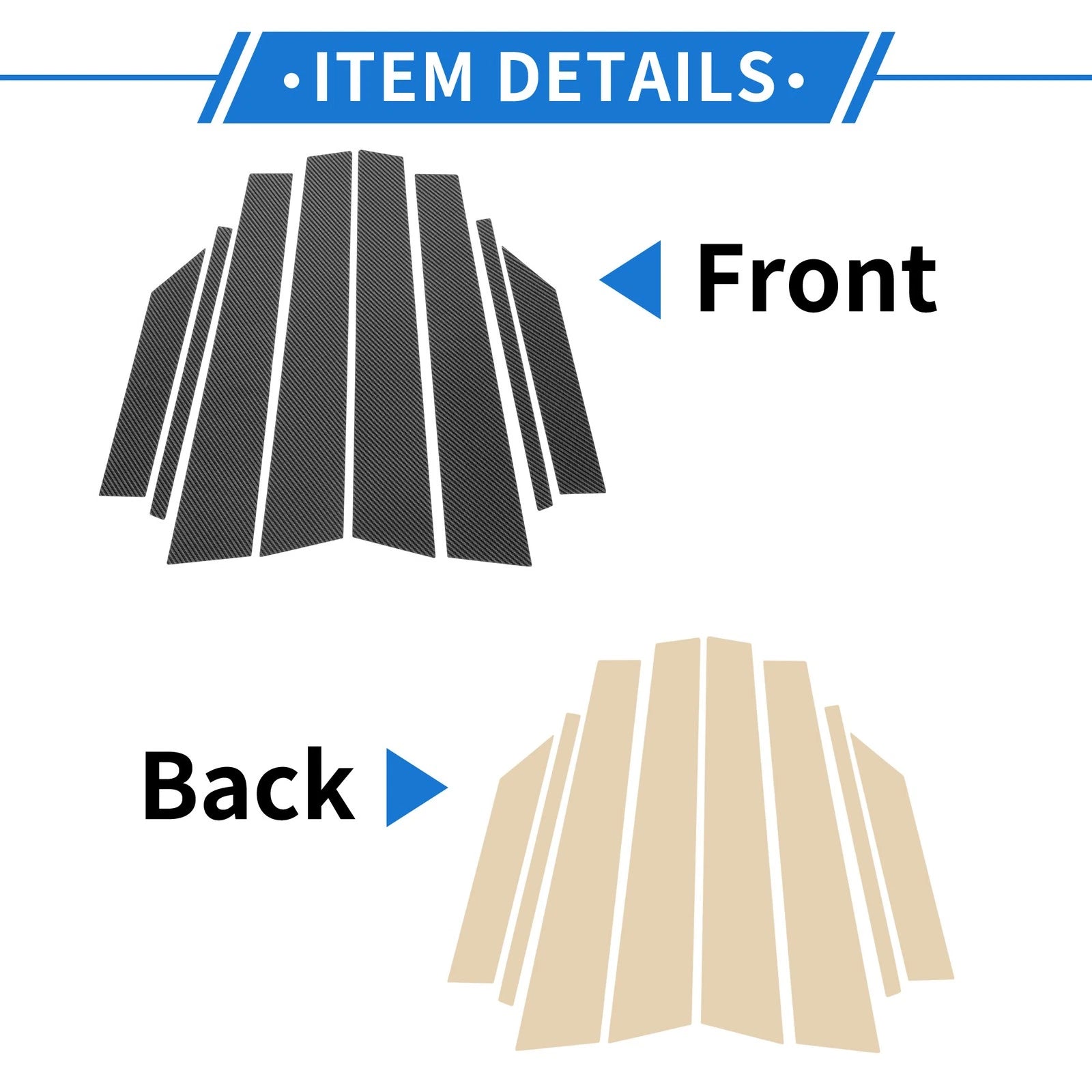 8 Pcs Door Pillar Window Trim Replacement for Hyundai Creta (2017–2023)
