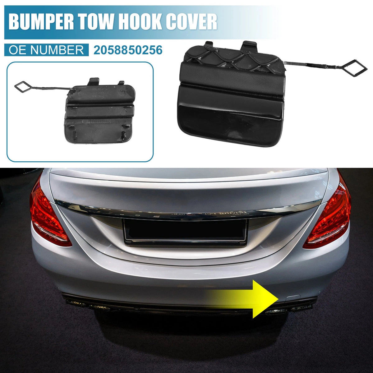 Rear Bumper Tow Hook Cover Replacement for Mercedes-Benz (2017–2024)