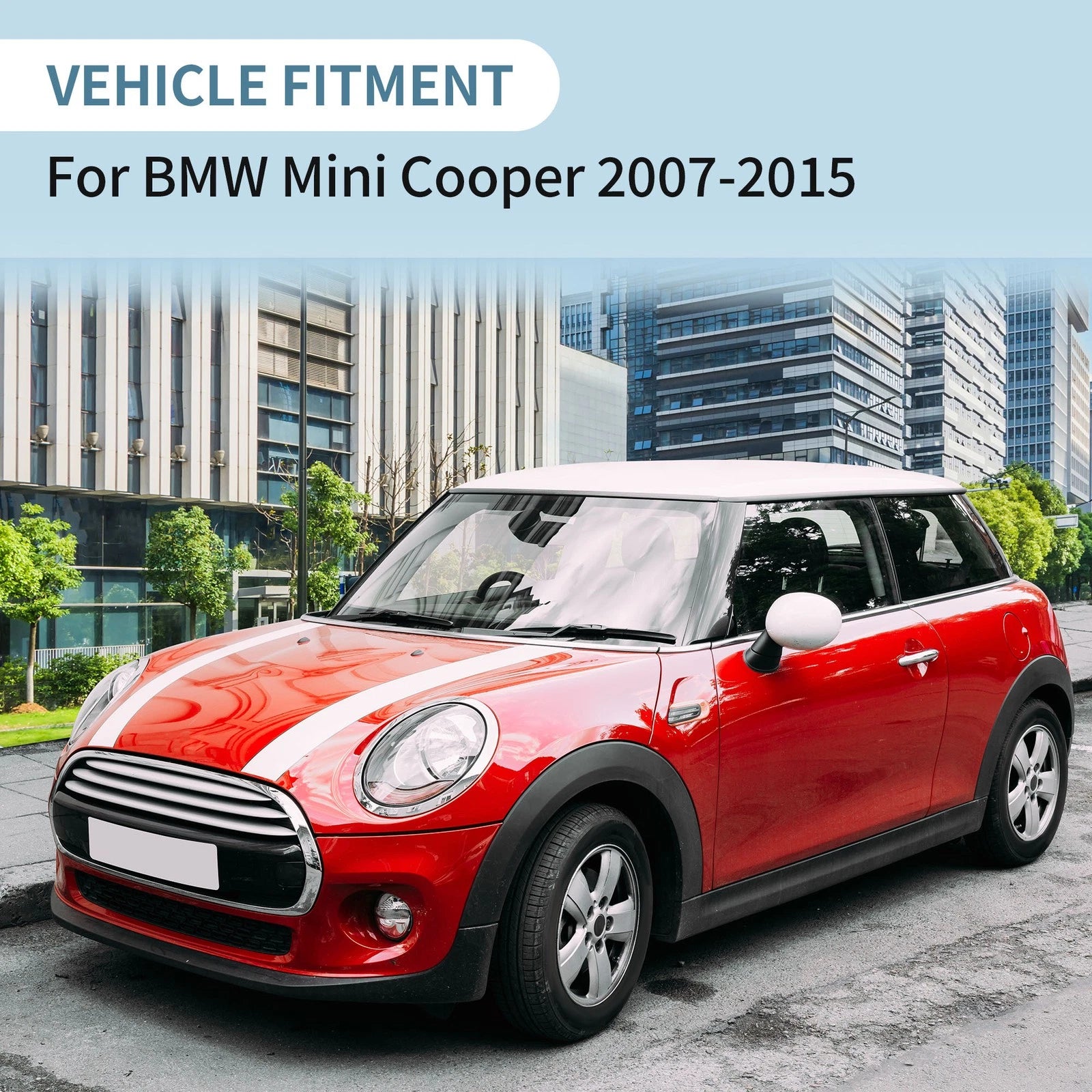 Mirror Glass for BMW Mini Cooper 2007–2015 Left Driver Side LH with Adhesive