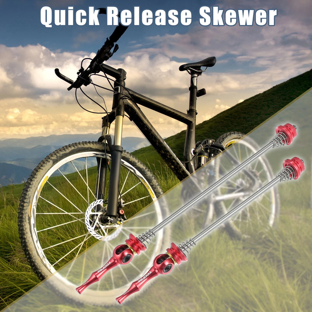 Quick Release Skewers Pair Front Rear for Road Bike 140mm 180mm Red (Pair)