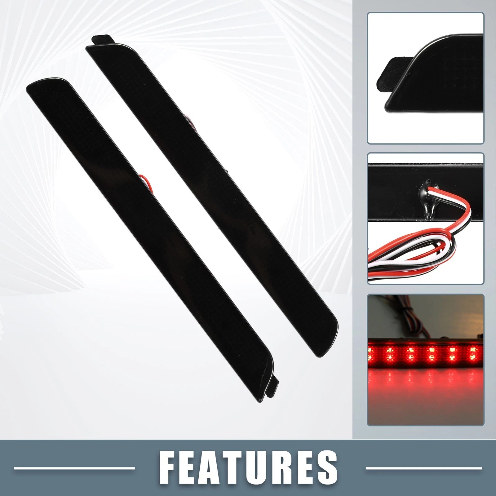 2PCS Smoked Rear Bumper Reflector LED Brake Light for Mazda 3 (2005–2009)
