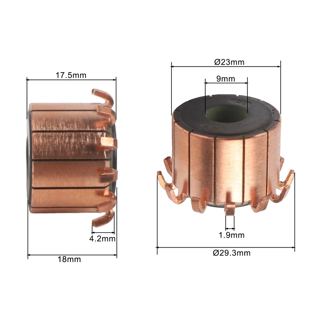 1PC Copper Hook Type Electrical Motor Commutator 9??23??17.5(18) mm