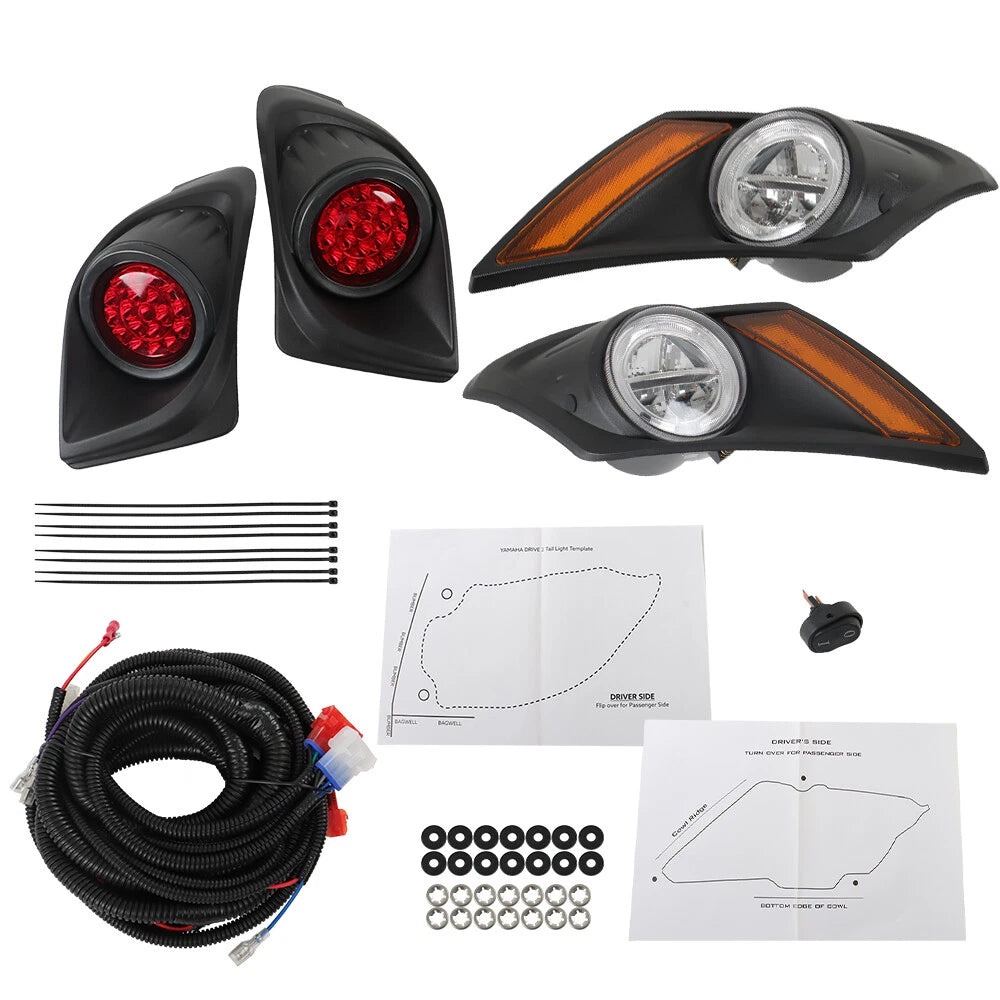 LED Headlight & Taillight Kit for Yamaha Drive2 Golf Cart (2017–Present)