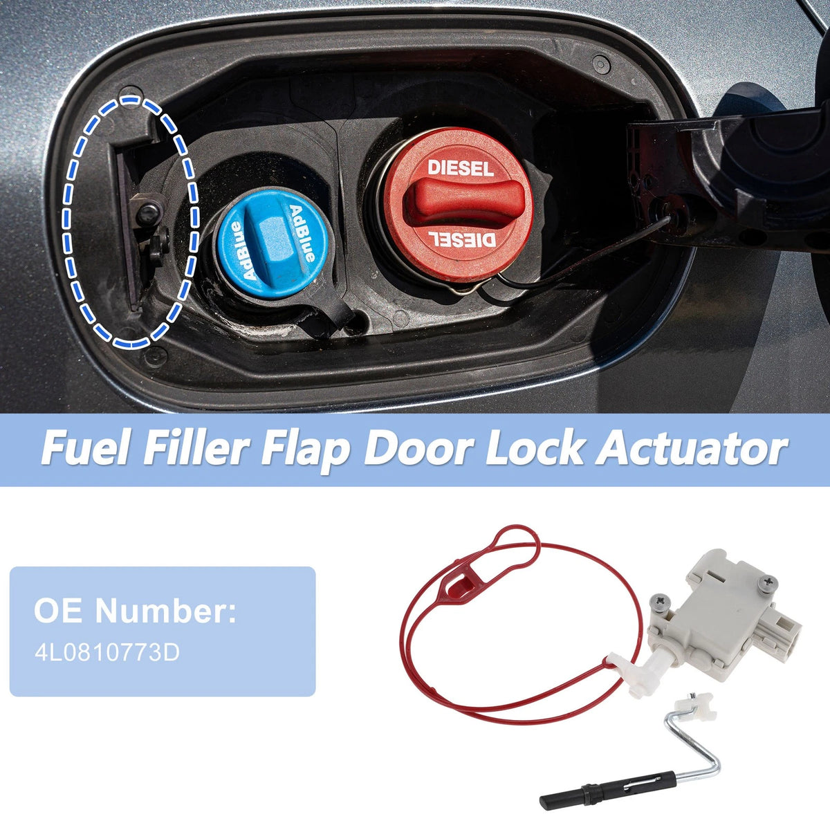 Fuel Filler Flap Door Latch Actuator Motor for Audi Q7 (2006–2015)