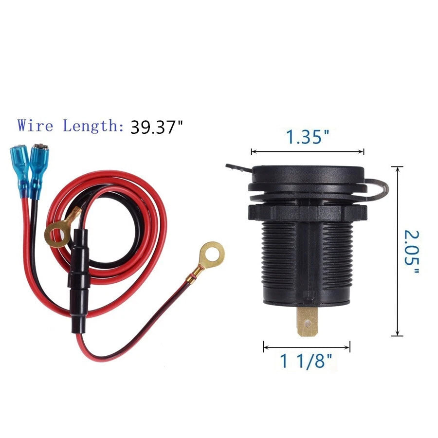 Dual USB Waterproof Phone Charger Power Socket for ATV Motorcycle (2010–2023)