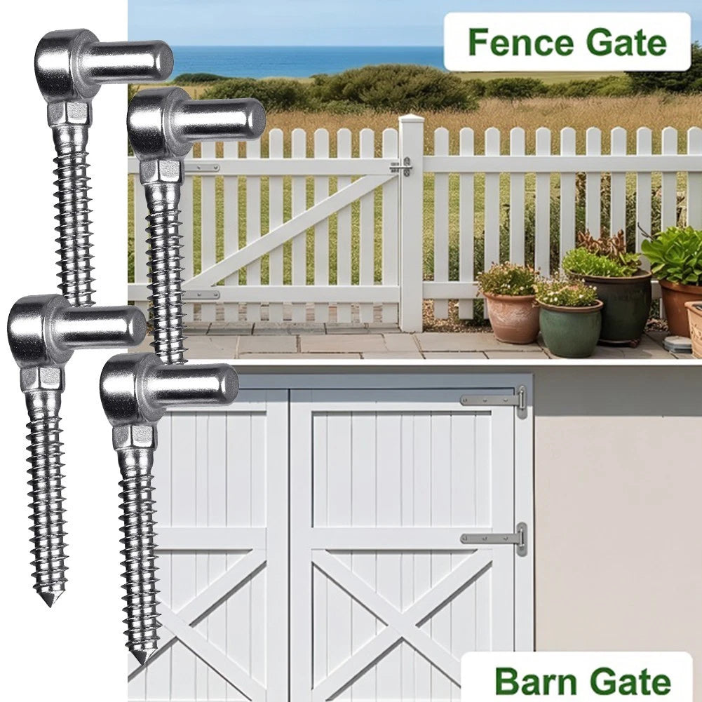 4 Pack Wood Threaded Bolt Hinges for Garden Door Assemblies