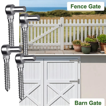 4 Pack Wood Threaded Bolt Hinges for Garden Door Assemblies