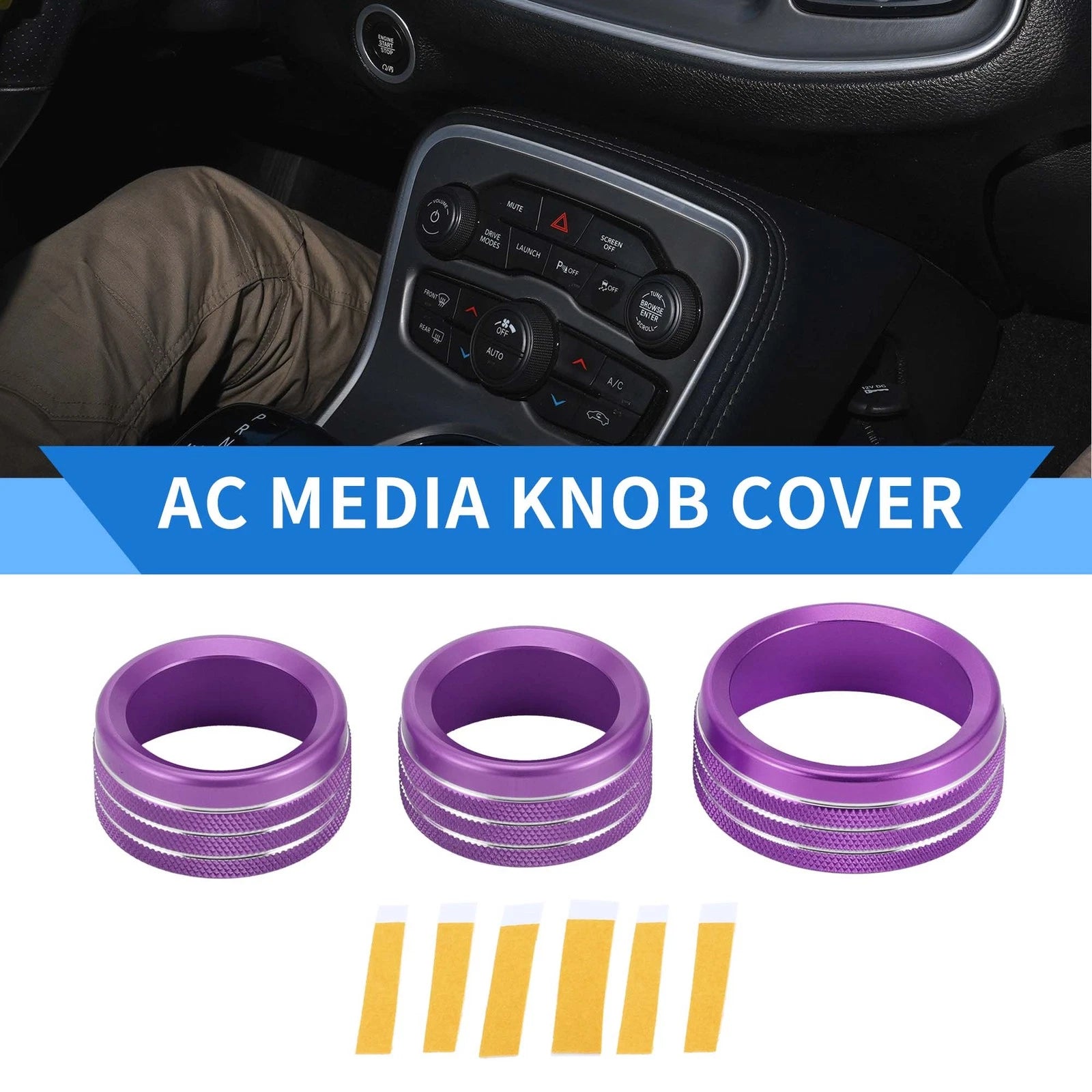 AC Media Tune Switch Knob Cover Ring Replacement for Dodge Challenger (2015–2019)