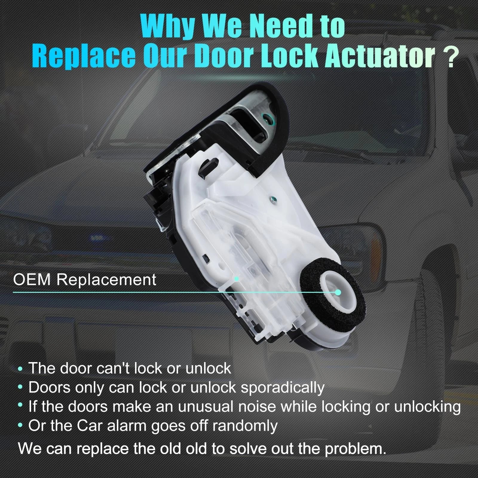 Rear Left Door Lock Actuator Motor Replacement for Toyota Corolla (2014–2017)