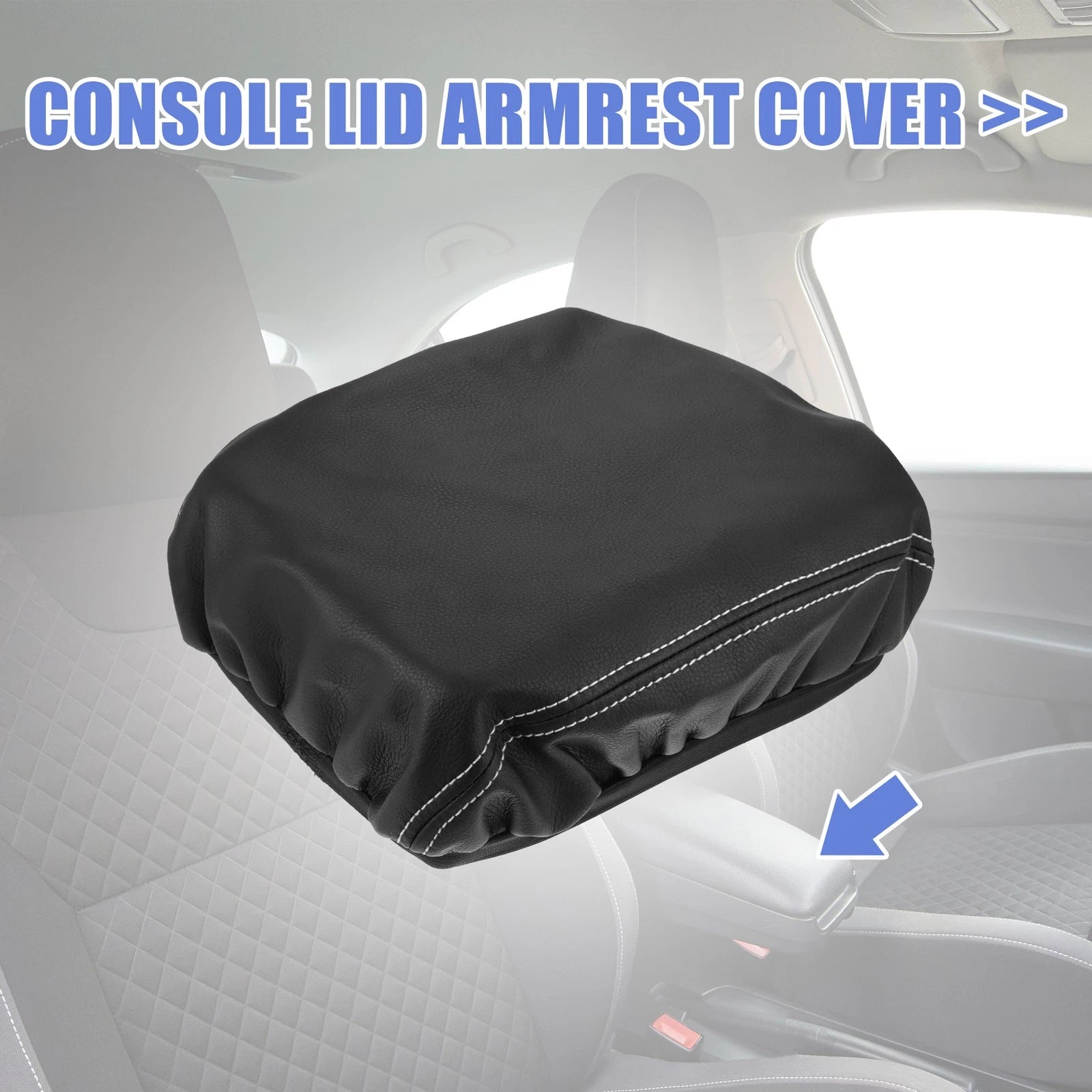 Center Console Cover for Toyota Prado 2010–2019 Armrest Pad Gray Stitches