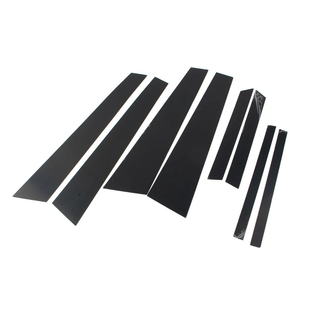 8x Black Door Window Column B C Pillars Posts Cover Trims For BMW X6 E71 09-14