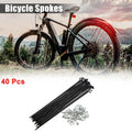 14G J Bend Bicycle Spokes with Nipples 168mm Steel Black (40 Pcs)