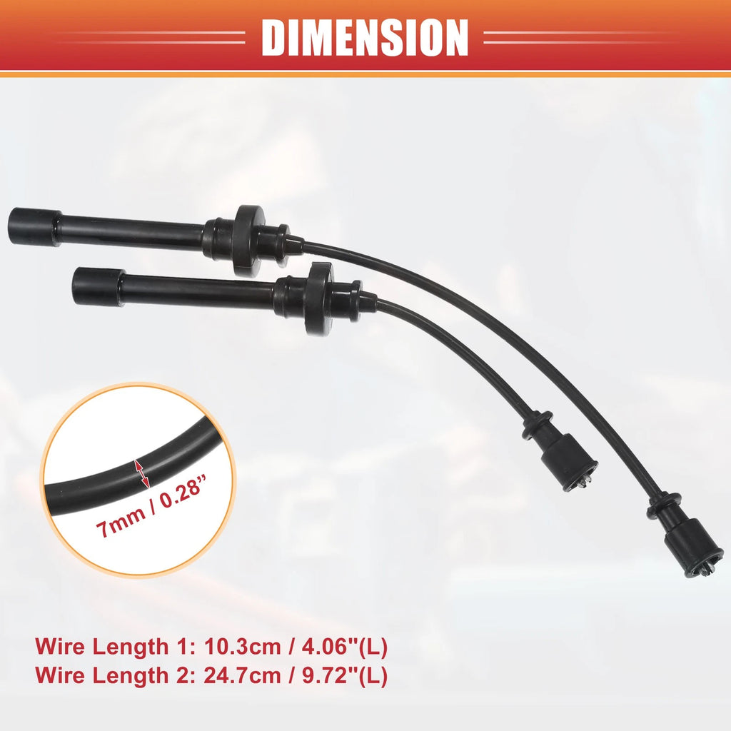 2Pcs Spark Plug Wire Ignition Coil Cable for Mitsubishi Lancer (2002–2006)