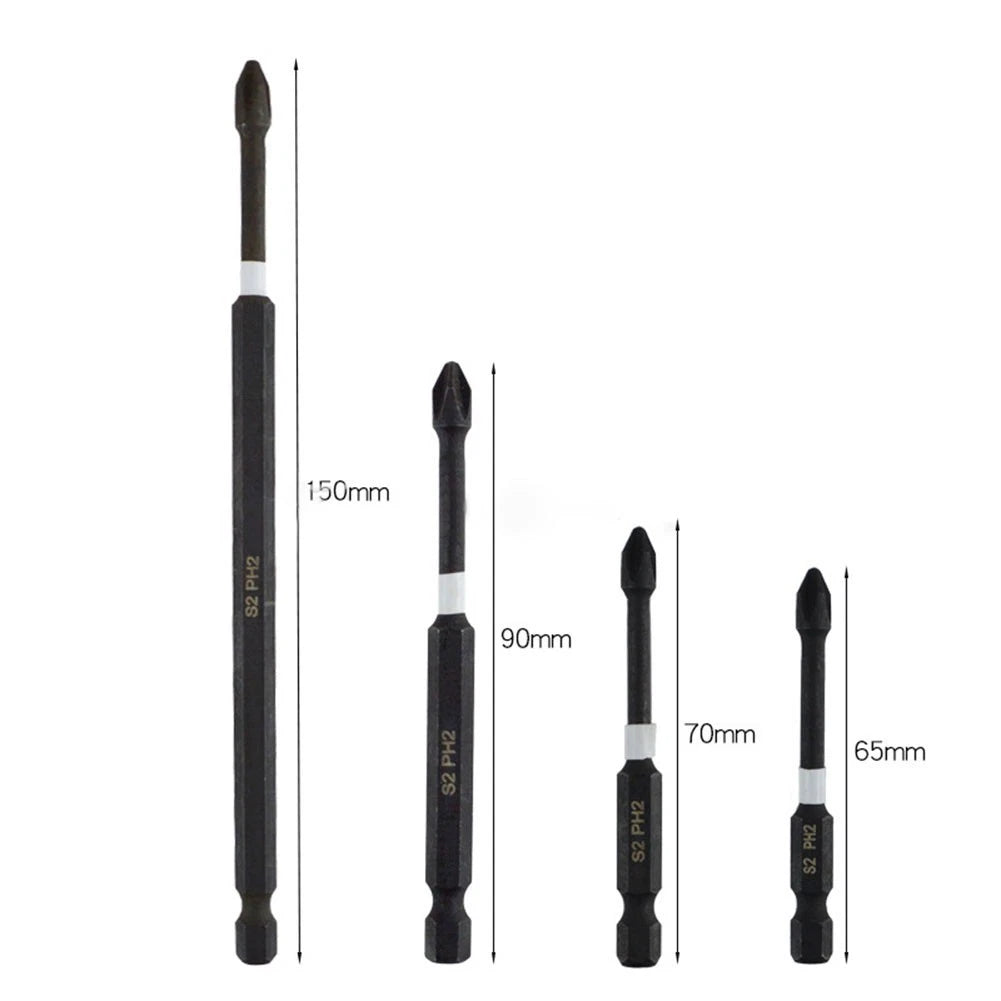 4X Cross Screwdriver Bits for High Strength Tasks (65mm)