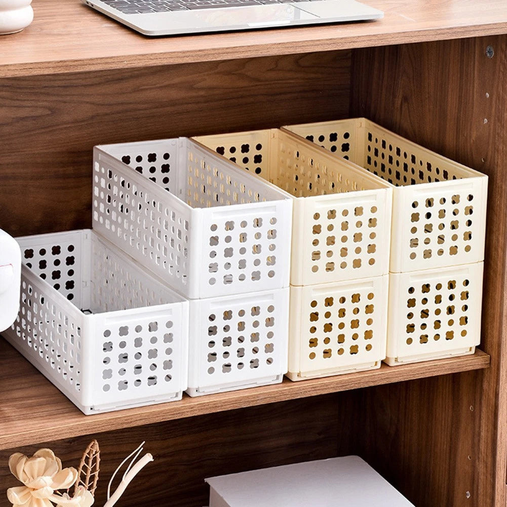 Plastic Folding Basket for Snack Storage Desktop Organizer