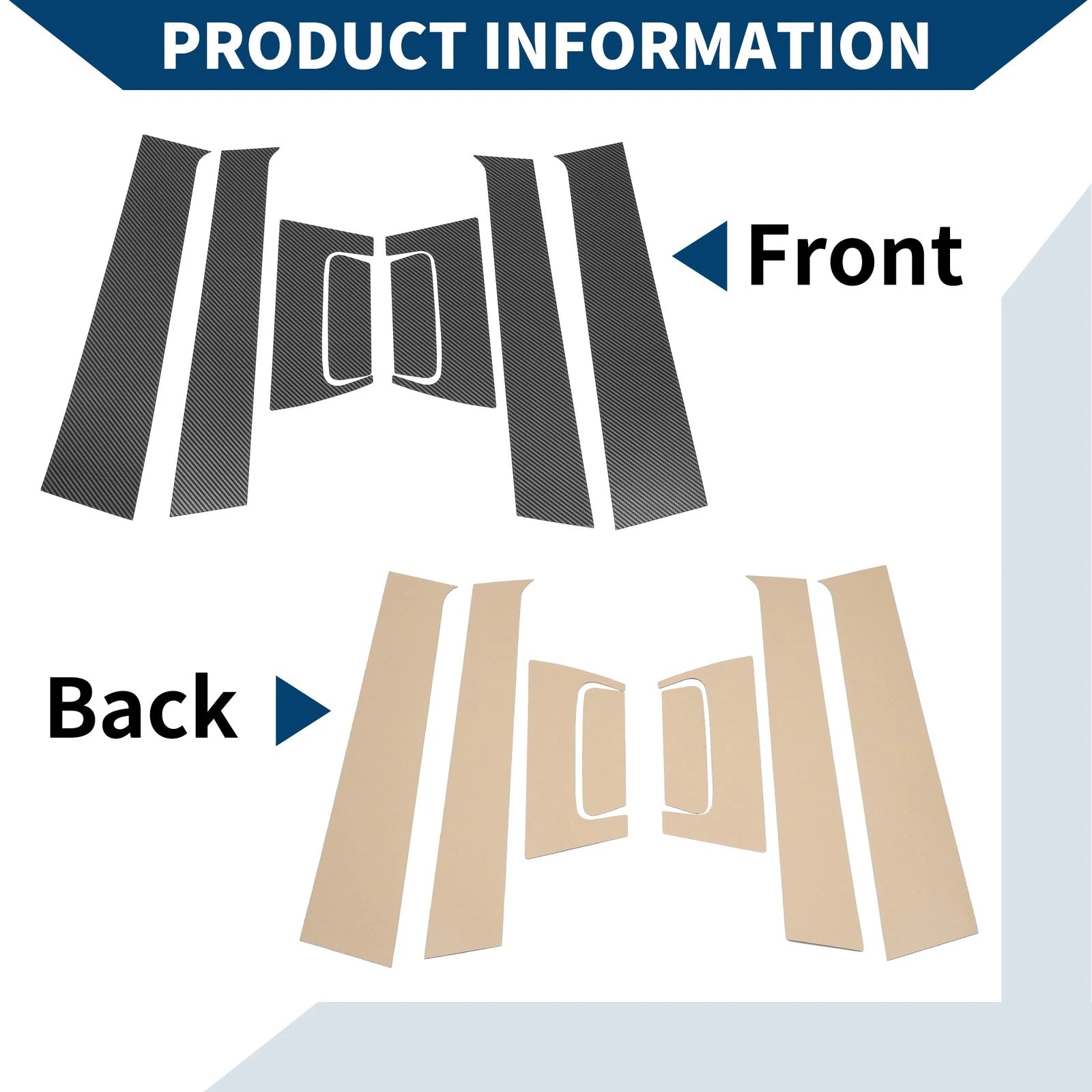 8 Pcs Door Pillar Window Trim Replacement for Honda HR-V (2016–2021)
