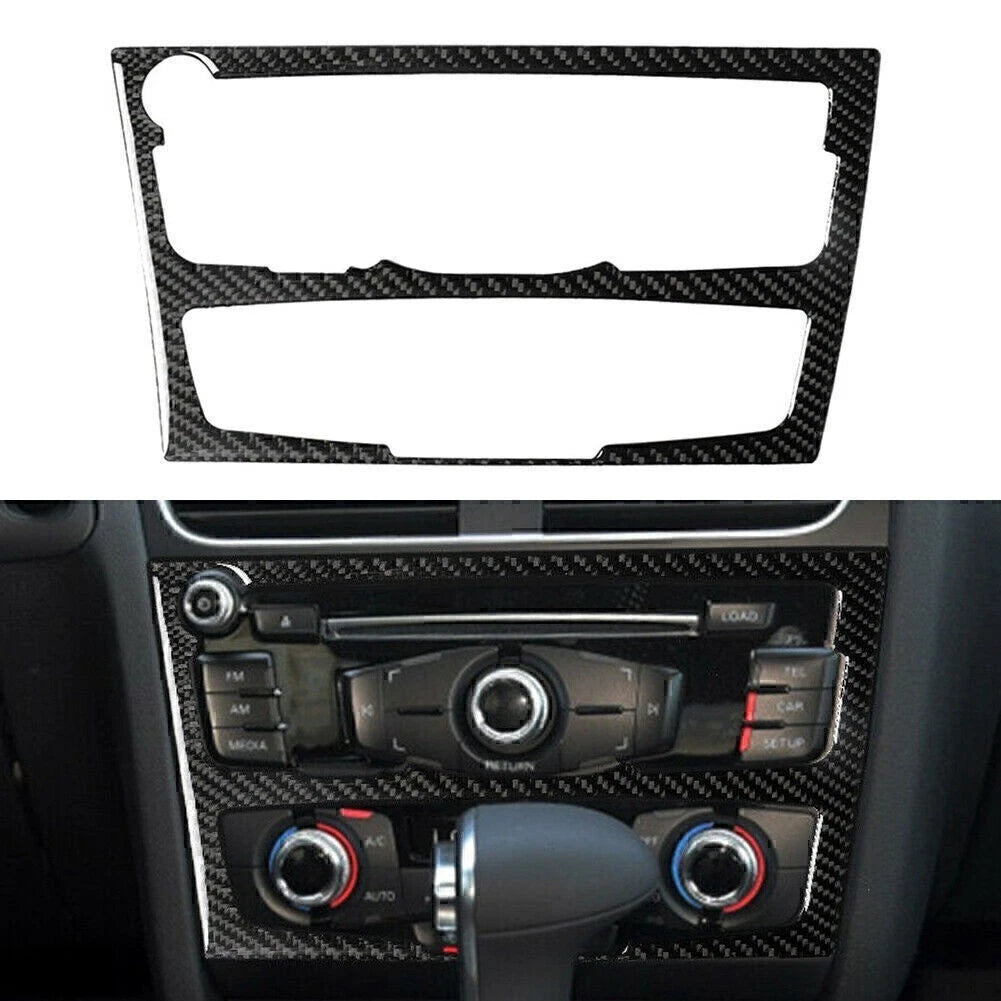 Carbon Fiber Console AC/CD Panel Frame Cover for Audi A4 B8 A5 (2010–2016)