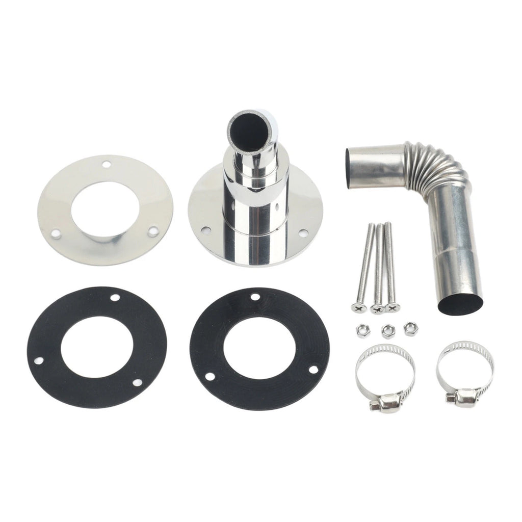 Exhaust Pipe Wall Flange 24mm with Elbow Connector for Trailer RV