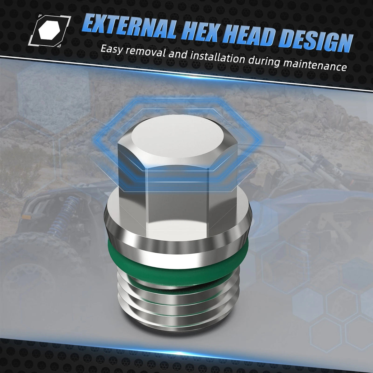 M10x1.0 Front Differential Oil Drain Plug for Can-Am Commander 700 1000R (2021–2023)