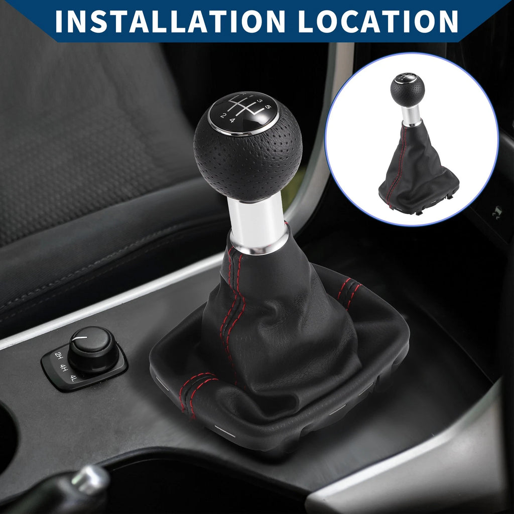 Gear Shift Knob with Dust Cover for Audi A3 (2000–2003) Faux Leather Black