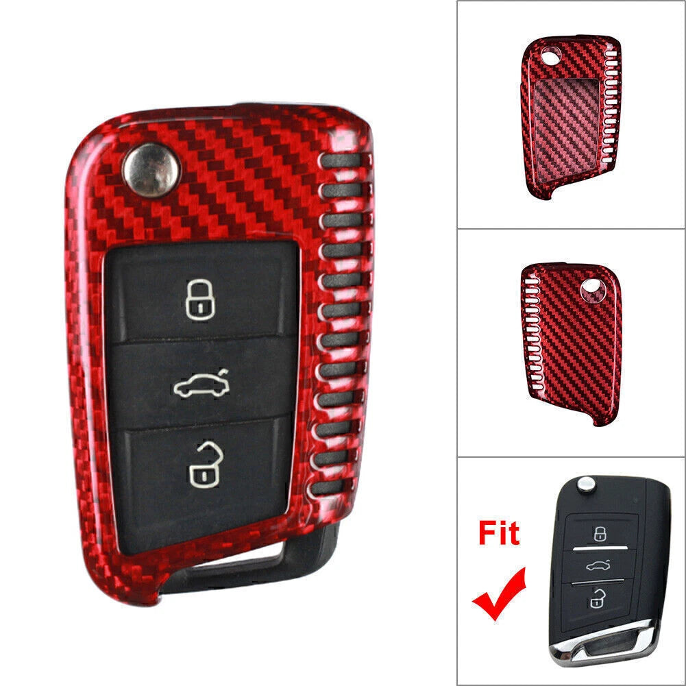 Carbon Fiber Key Shell Cover for VW MK7 Golf Jetta (2015–2023)