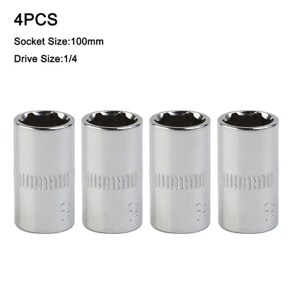 4-Piece Socket Tool Set for Automotive Use (1/4" Head)