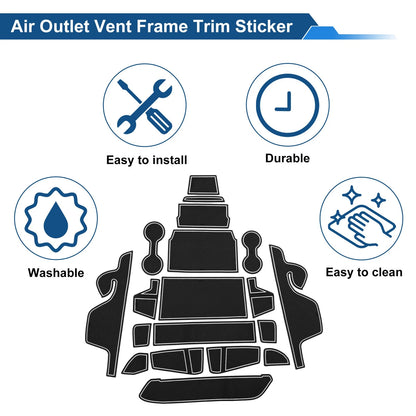 19 Pcs Non-Slip Mat for Ford Ranger (2023–2025) PVC White