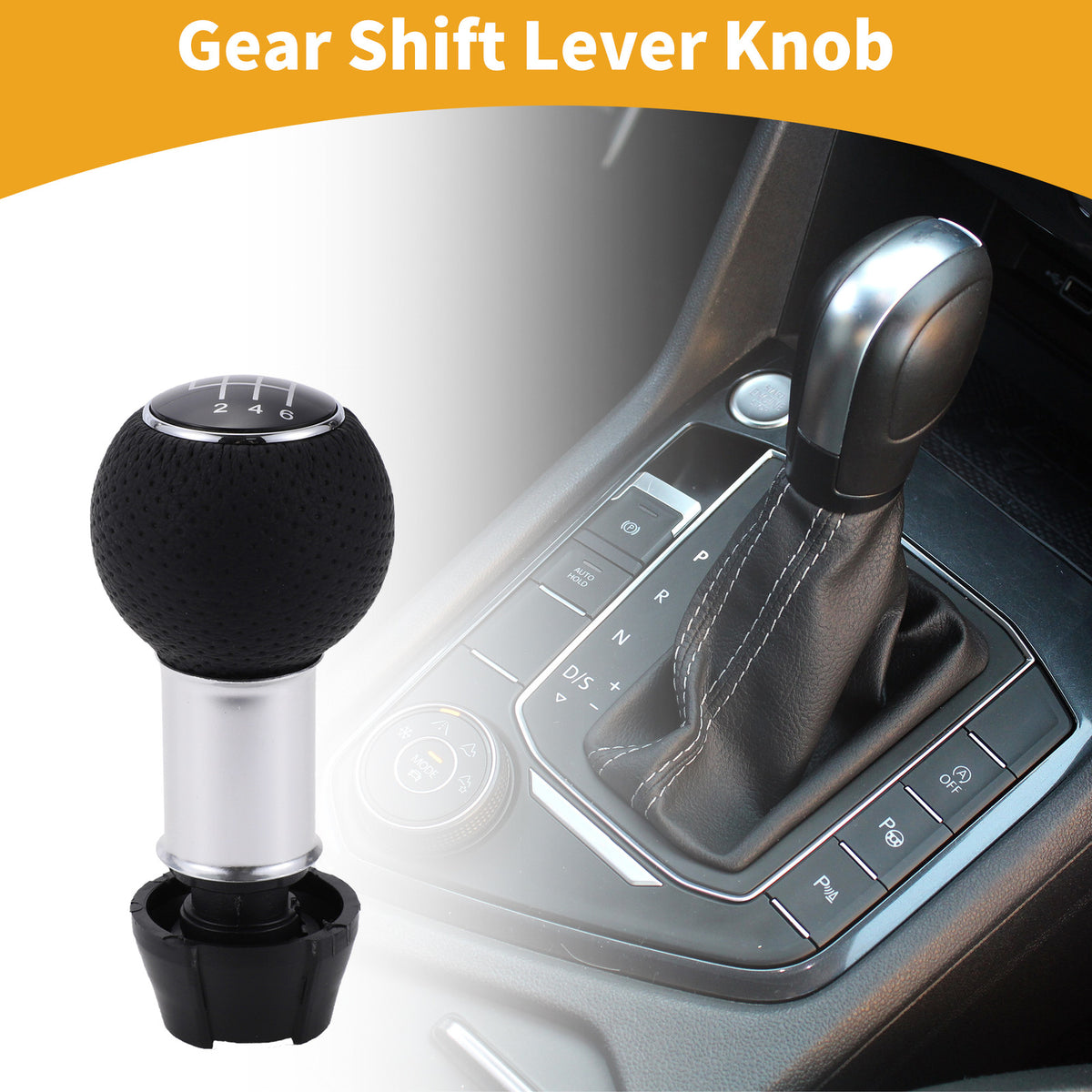 6 Speed Manual Shift Knob Replacement for Audi A3 (2008–2020) Black
