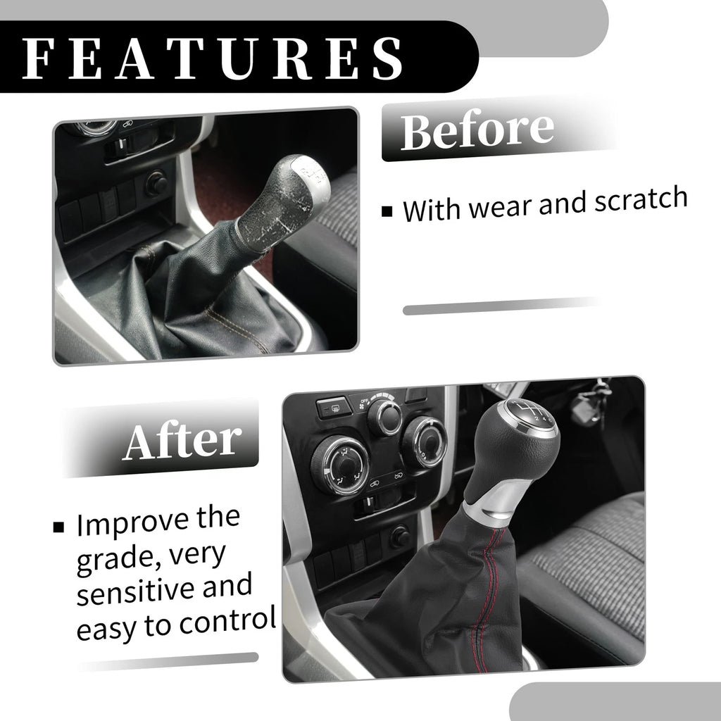 6 Speed Manual Gear Shift Knob with Dust Cover for Audi A6 C6 (2004–2008)