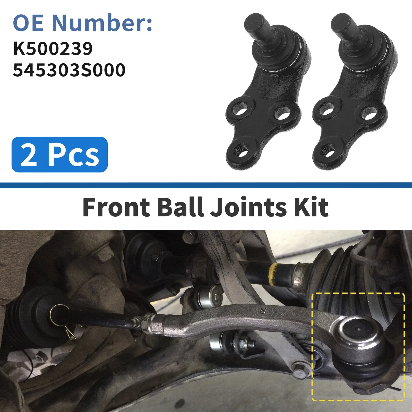 2 Pcs Front Lower Ball Joints Replacement for Hyundai Tucson (2010–2017)