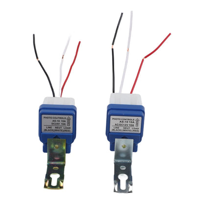 2X Street Light Sensor Switch DC 12V 24V Auto On Photocell 10A Load
