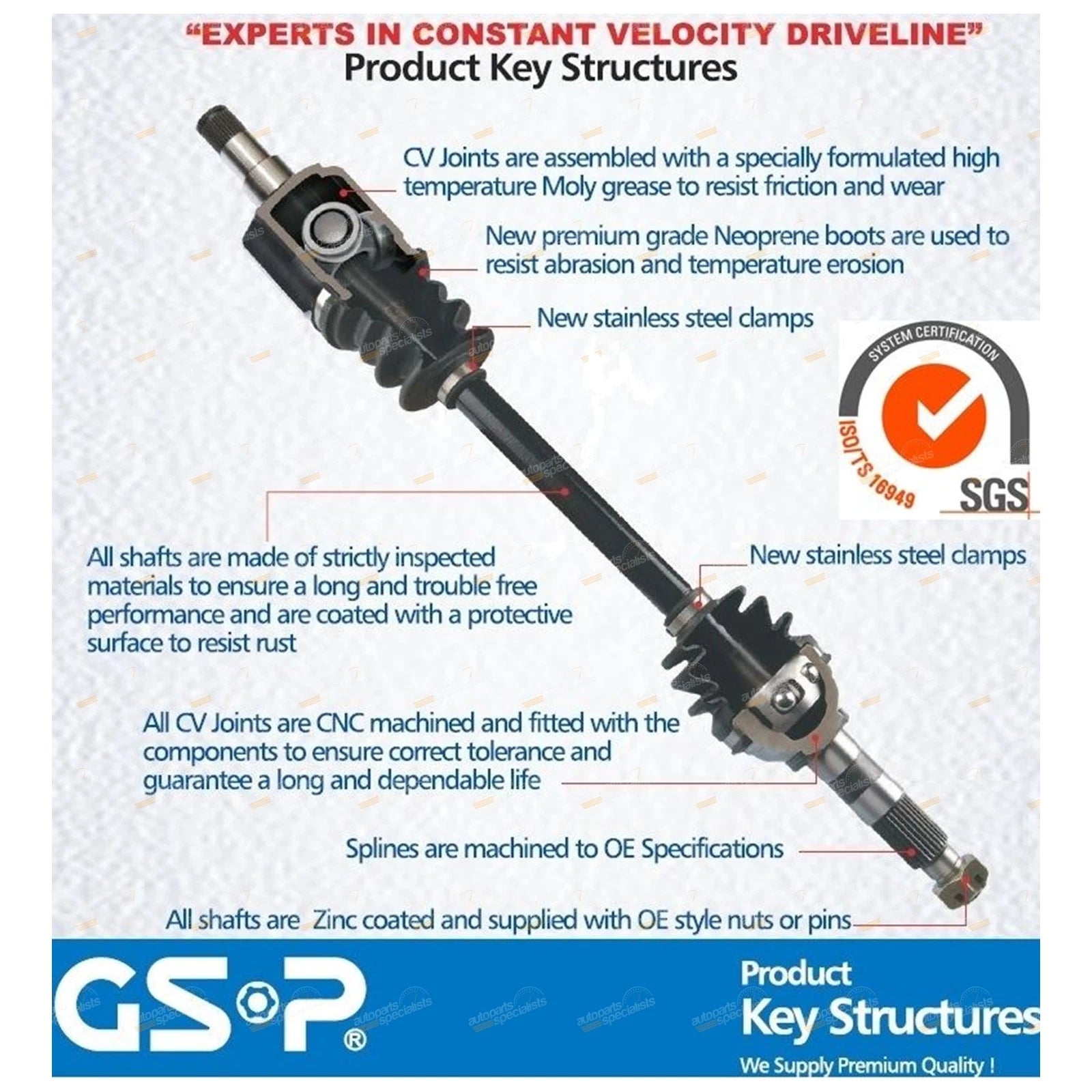 Front LH CV Joint Drive Shaft Assembly for Explorer (UT UX UZ)