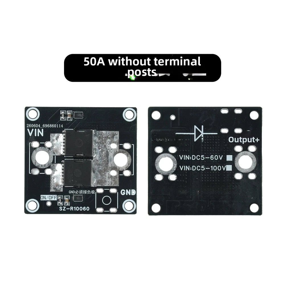 High Current 100A Ideal Diode Module DC 5V to 100V for Energy Storage