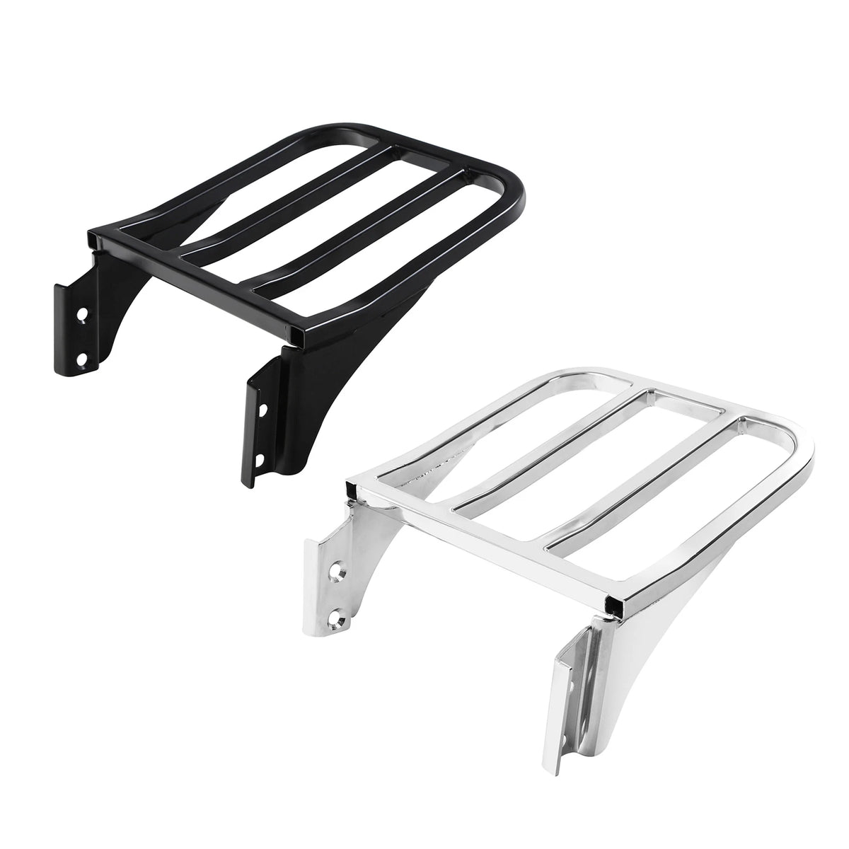Chrome/Black Sissy Bar Luggage Rack for Harley Softail Sportster Dyna (–2023)