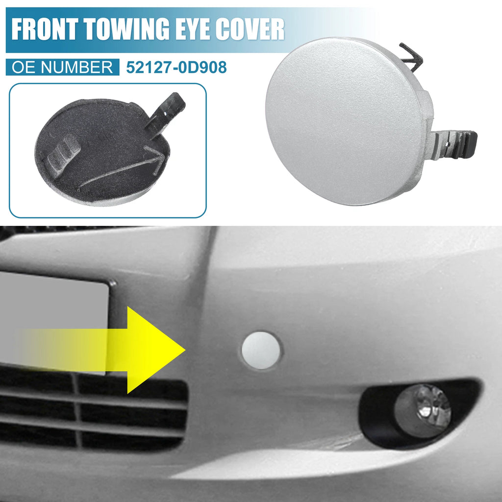 Front Bumper Tow Hook Cover Replacement for Toyota Yaris 4-Door (2007–2010)