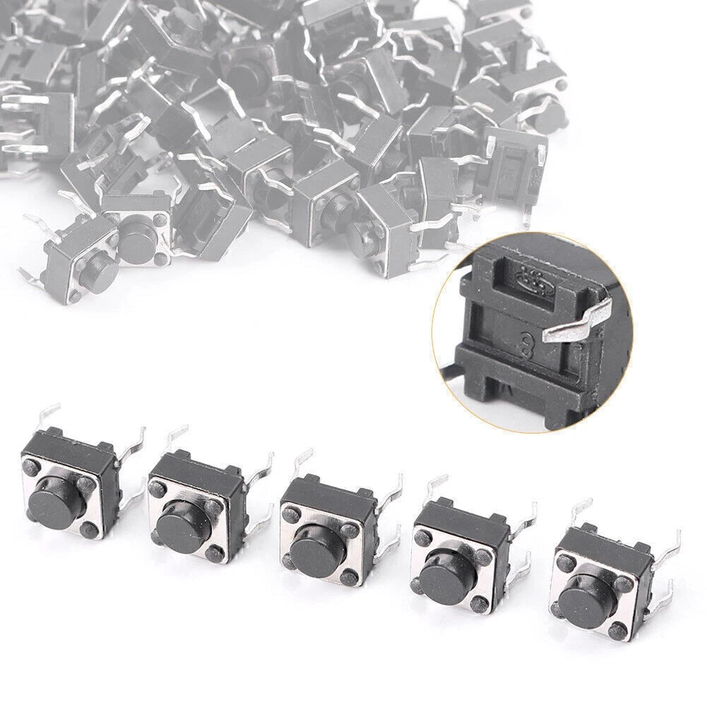 50pcs Tactile Touch Push Button Switch Mini Momentary Tact Switches 6x6x5mm