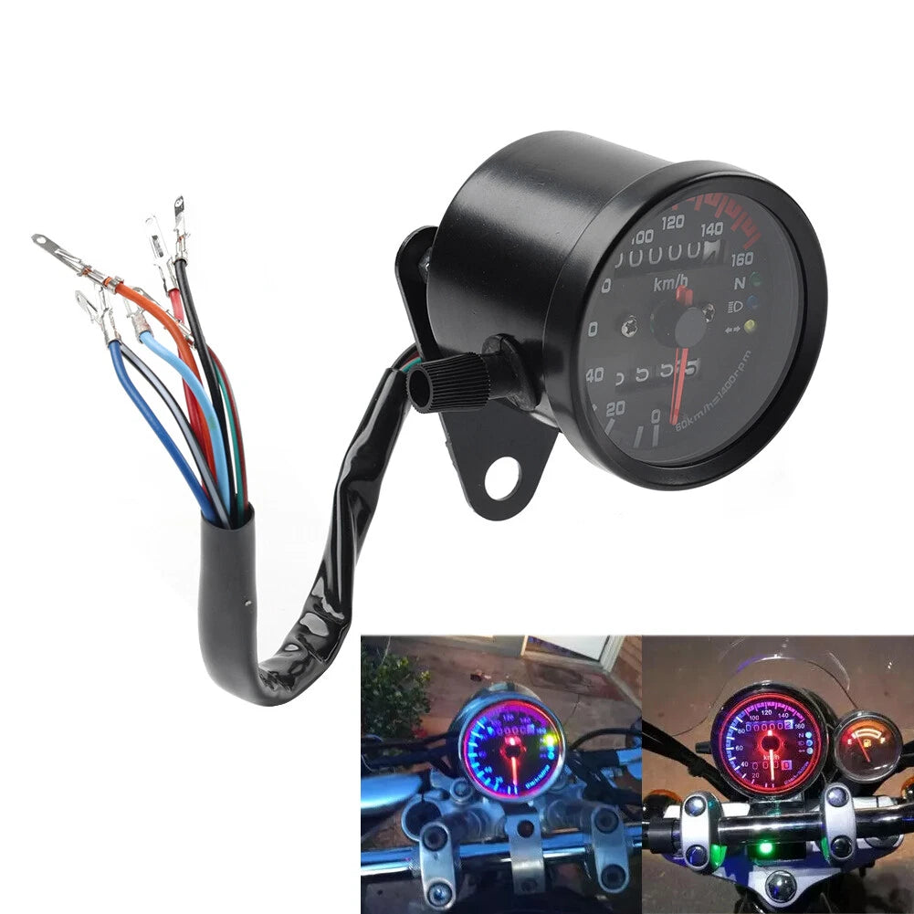 Universal Mini Speedometer Odometer Gauge for Motorcycle (12V)