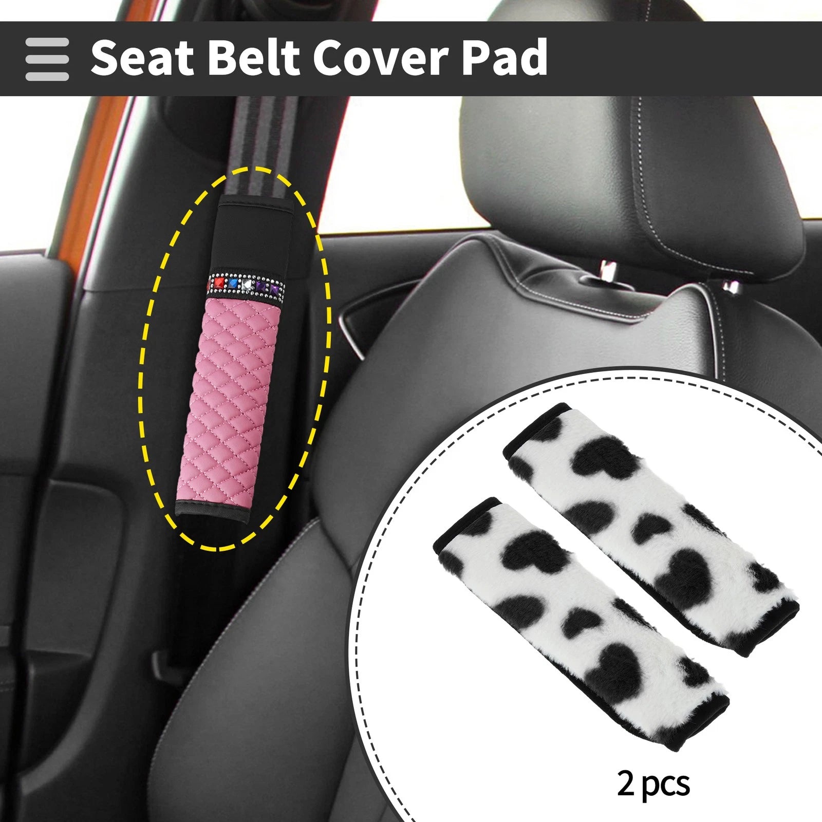 Seat Belt Cover Pad for Universal Fit (23cm)