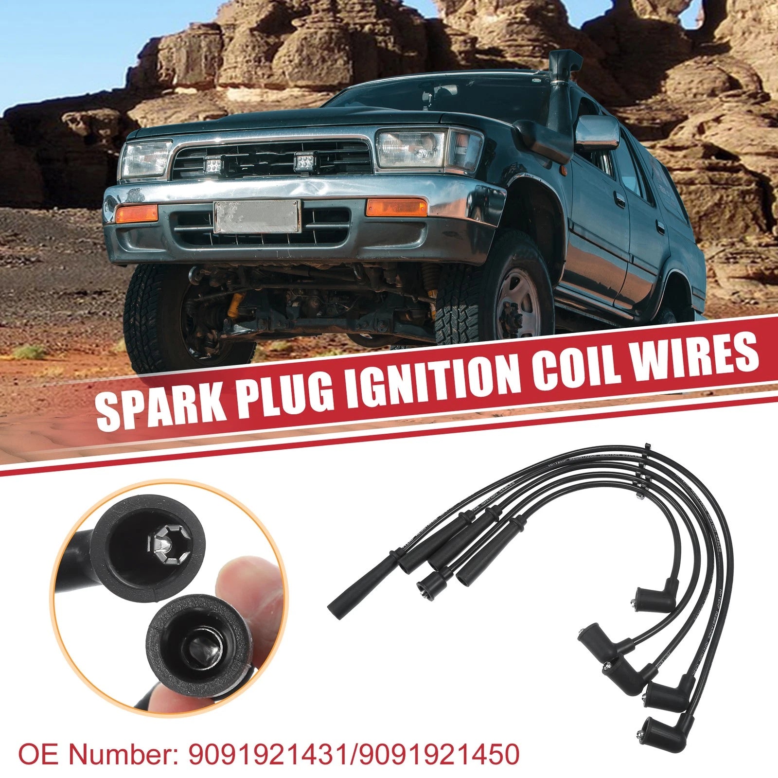 Ignition Coil Cable Set 5 Pcs Replacement for Toyota 4Runner (1996–2002)